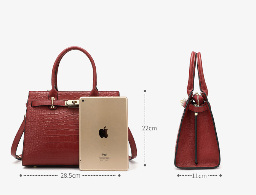 Carmine Handbag in Krokoprägung