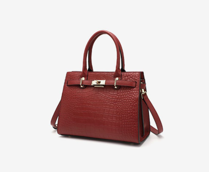 Carmine Handbag in Krokoprägung