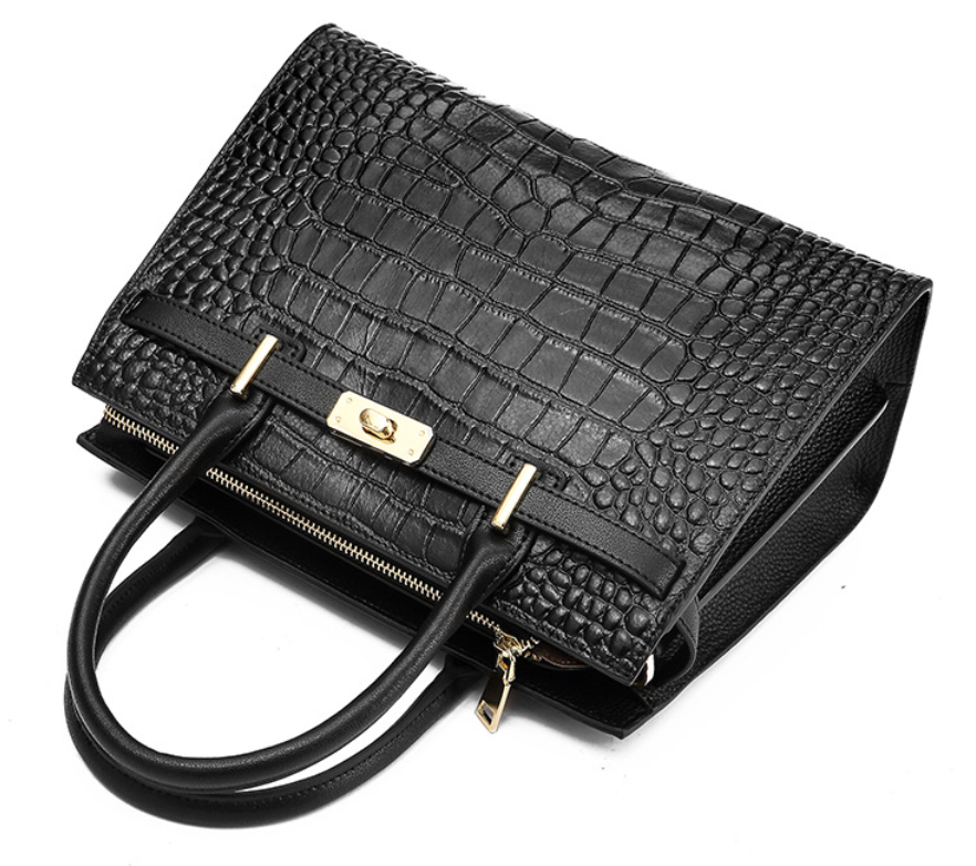 Carmine Handbag in Krokoprägung